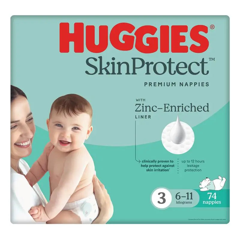 Huggies Skin Protect Nappies Size 3 (6-11 Kg) 74 Pack