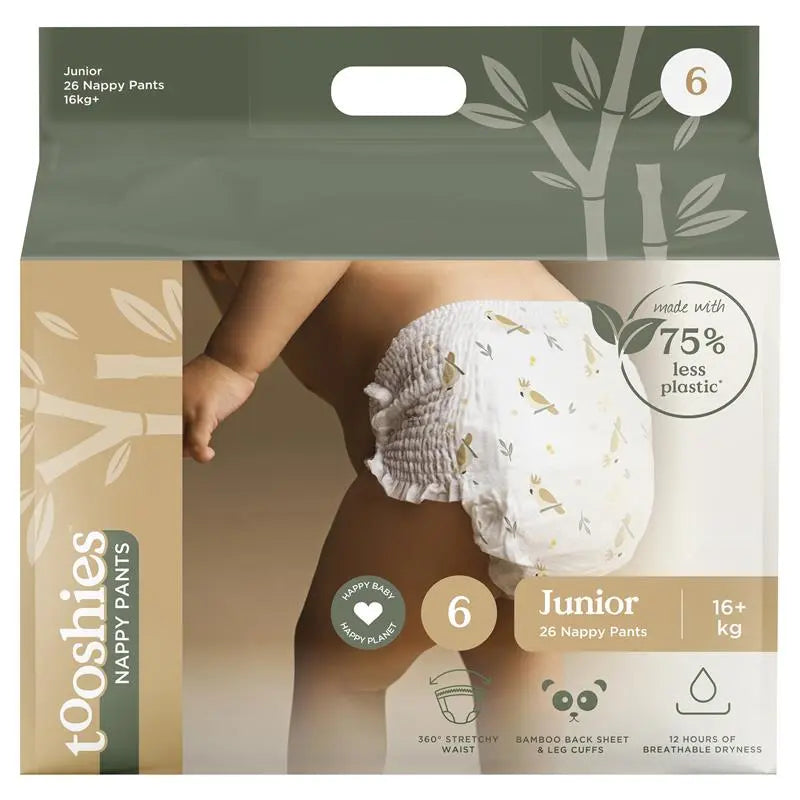 Tooshies Eco Nappy Pants Size 6 Junior 16kg+ 26 Pack