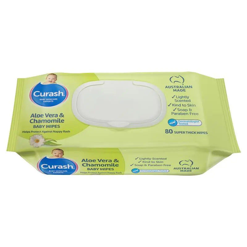 Curash Babycare Aloe Vera & Chamomile Wipes 80 Pack