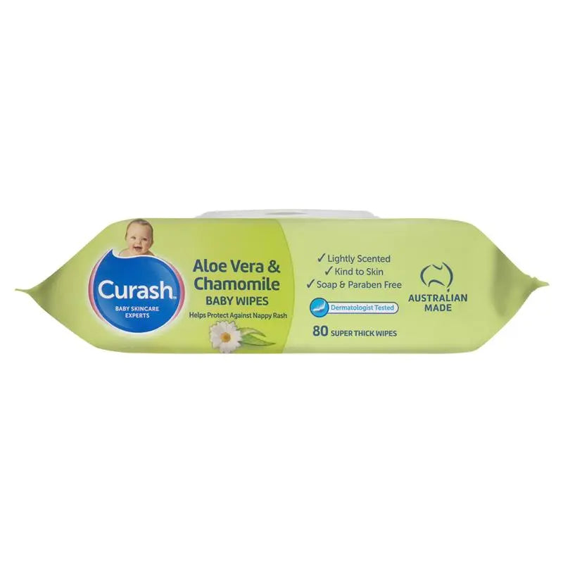 Curash Babycare Aloe Vera & Chamomile Wipes 80 Pack