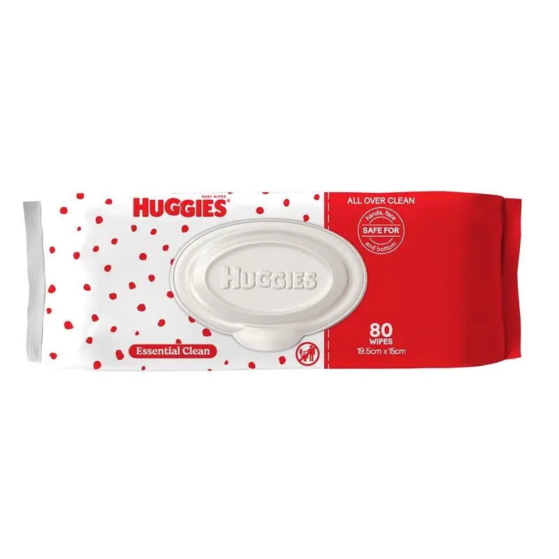 Huggies Essential Clean Baby Wipes 80 Pack