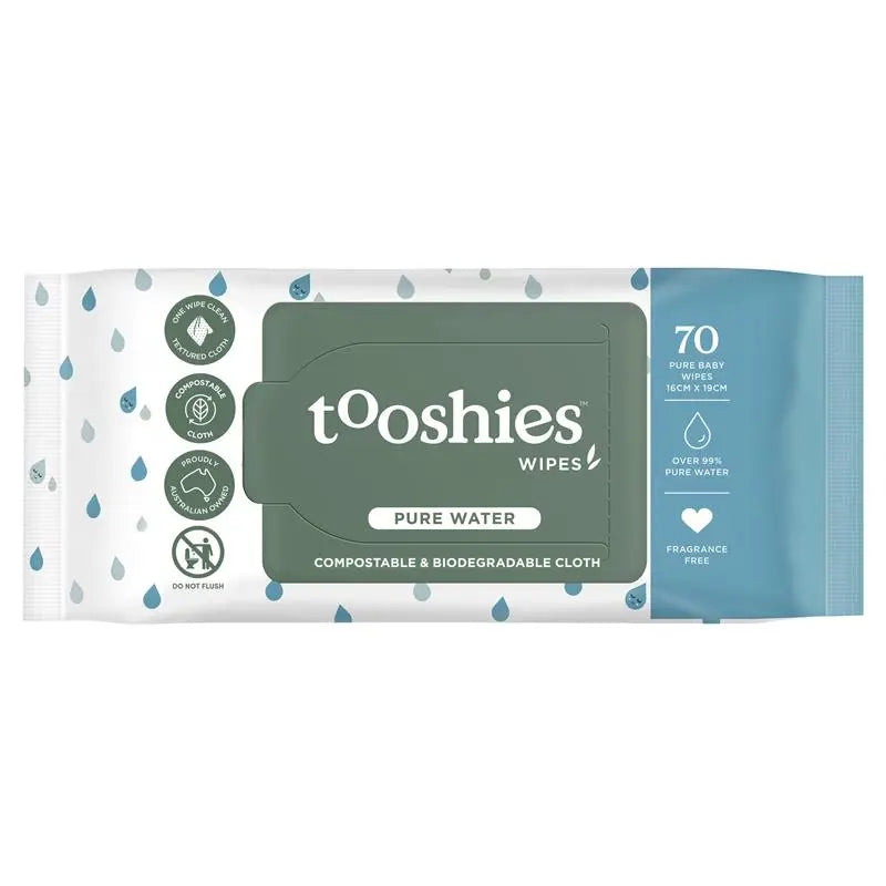 Tooshies Baby Wipes Pure Water 70 Pack