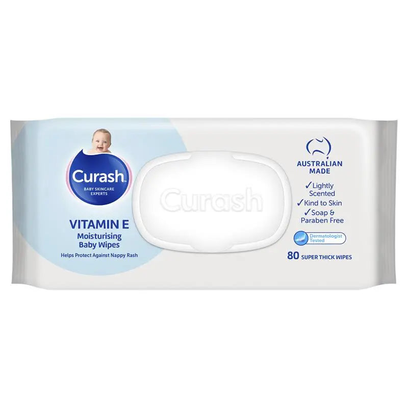 Curash Baby Wipes Original Vitamin E 80 Pack