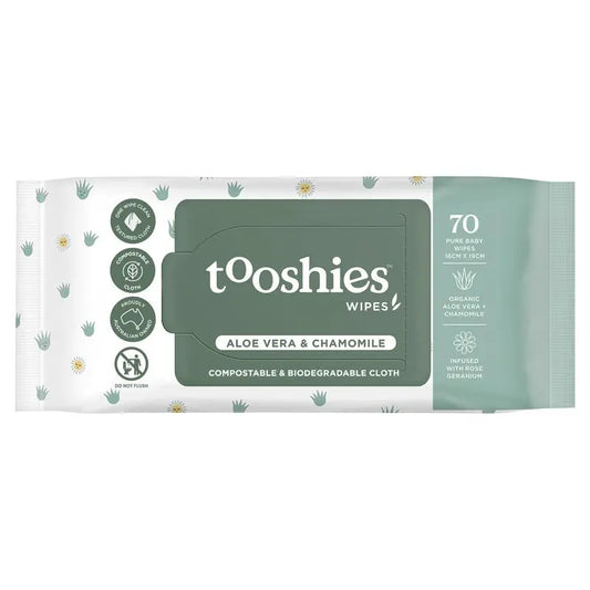 Tooshies Baby Wipes Aloe Vera and Chamomile 70 Pack