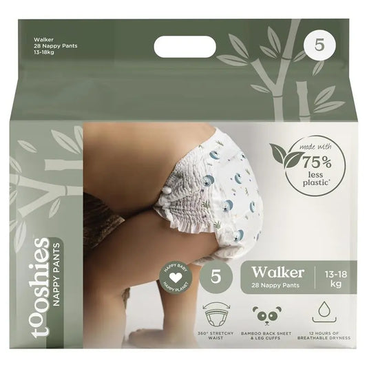 Tooshies Eco Nappy Pants Size 5 Walker 13-18kg 28 Pack