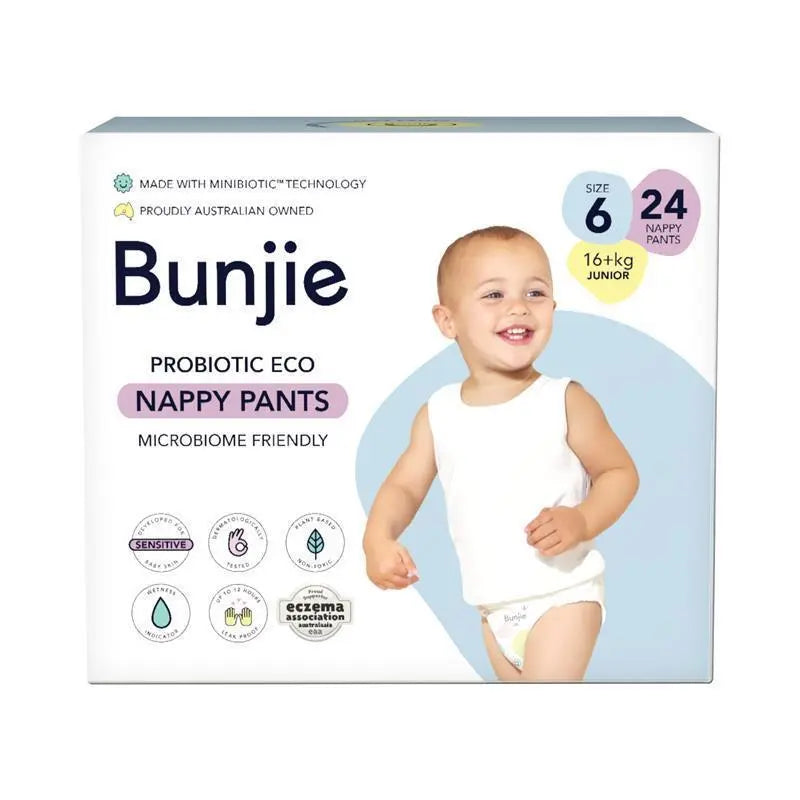 Bunjie Probiotic Eco Nappy Pants Size 6, 16+kg, 24 Pack