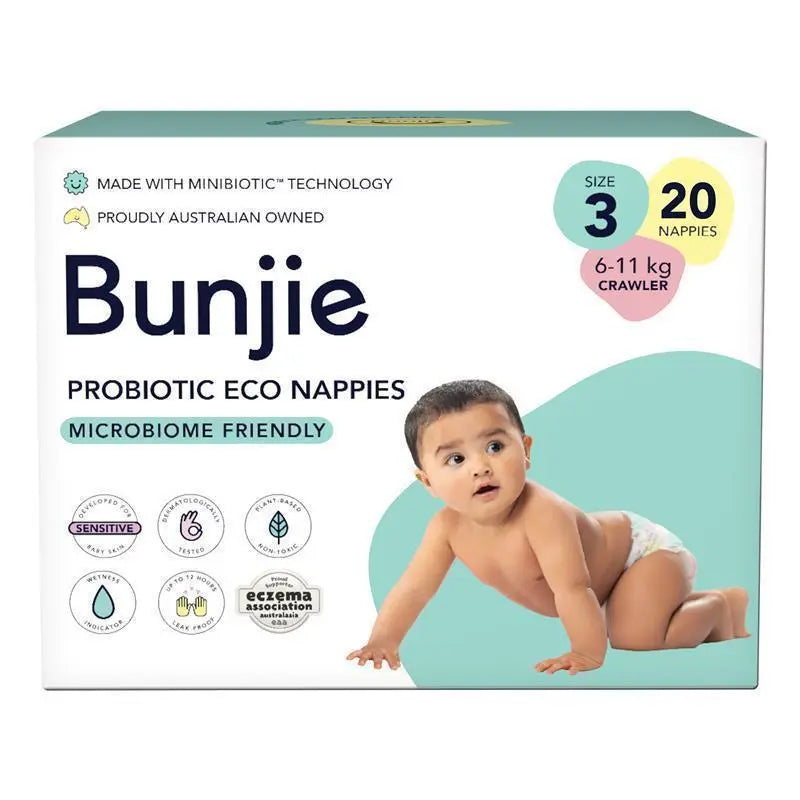 Bunjie Probiotic Eco Nappies Size 3, 6-11kg, 20 Pack